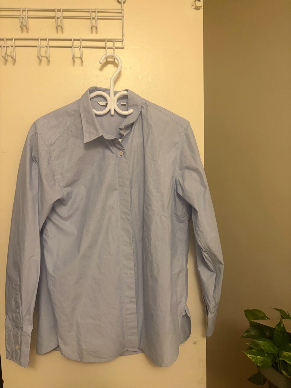 Uniqlo Light Blue Stripes Cotton Dress Shirt - Classic Button-Up